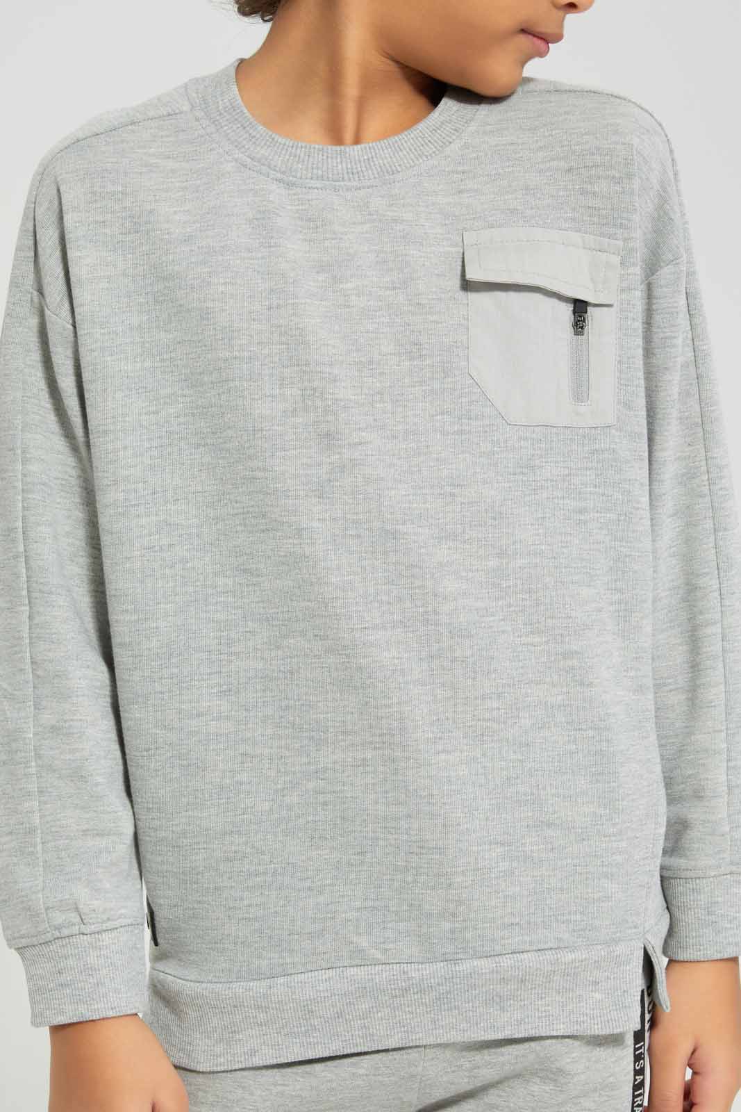 Redtag-Grey-Paneled-Pocket-Oversized-Sweatshirt-BOY-Sweatshirts,-Category:Sweatshirts,-Colour:Grey,-Deals:New-In,-Filter:Boys-(2-to-8-Yrs),-New-In-BOY-APL,-Non-Sale,-Section:Boys-(0-to-14Yrs),-W22A-Boys-2 to 8 Years