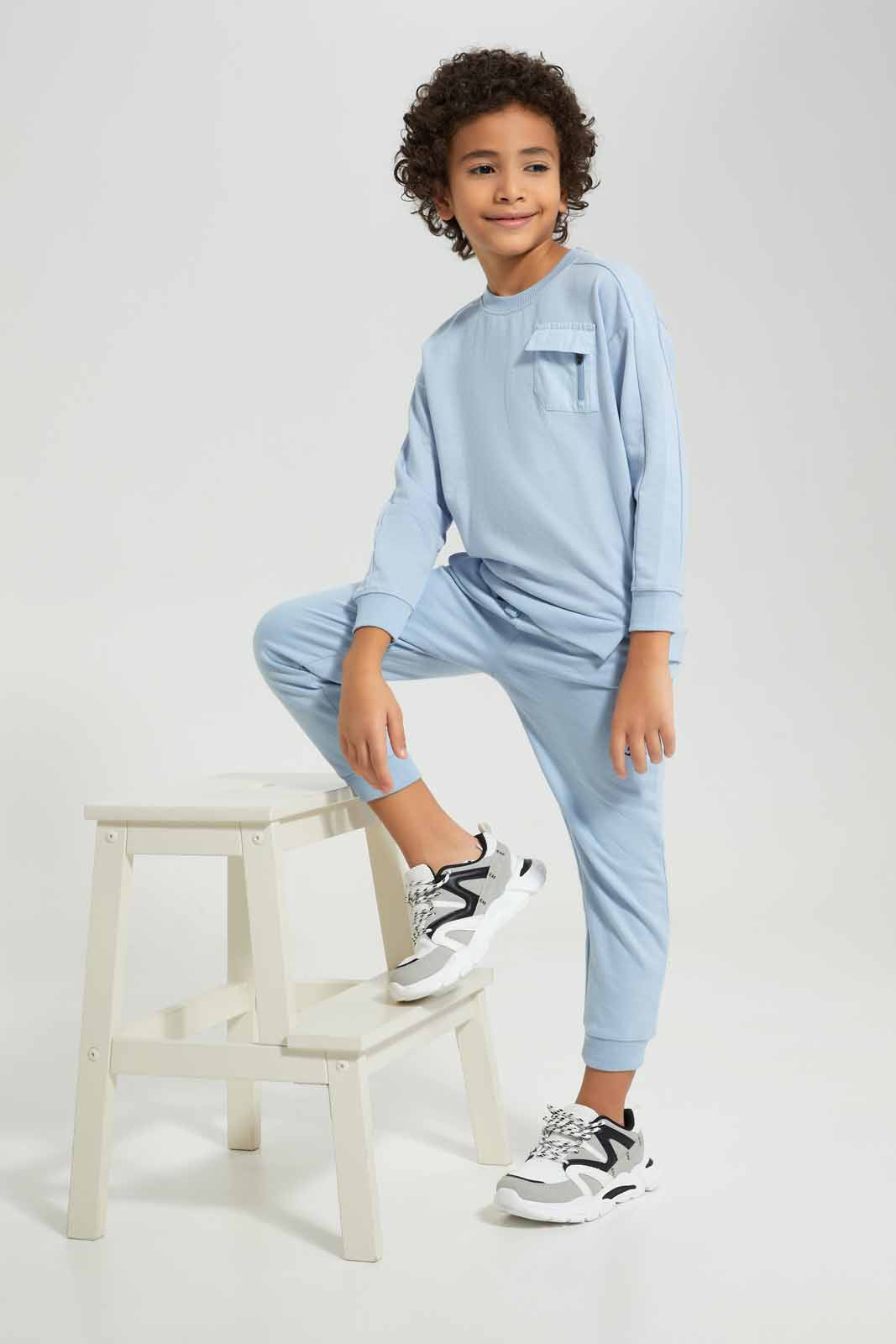 Redtag-Blue-Paneled-Pocket-Oversized-Sweatshirt-BOY-Sweatshirts,-Category:Sweatshirts,-Colour:Blue,-Deals:New-In,-Filter:Boys-(2-to-8-Yrs),-New-In-BOY-APL,-Non-Sale,-Section:Boys-(0-to-14Yrs),-W22A-Boys-2 to 8 Years