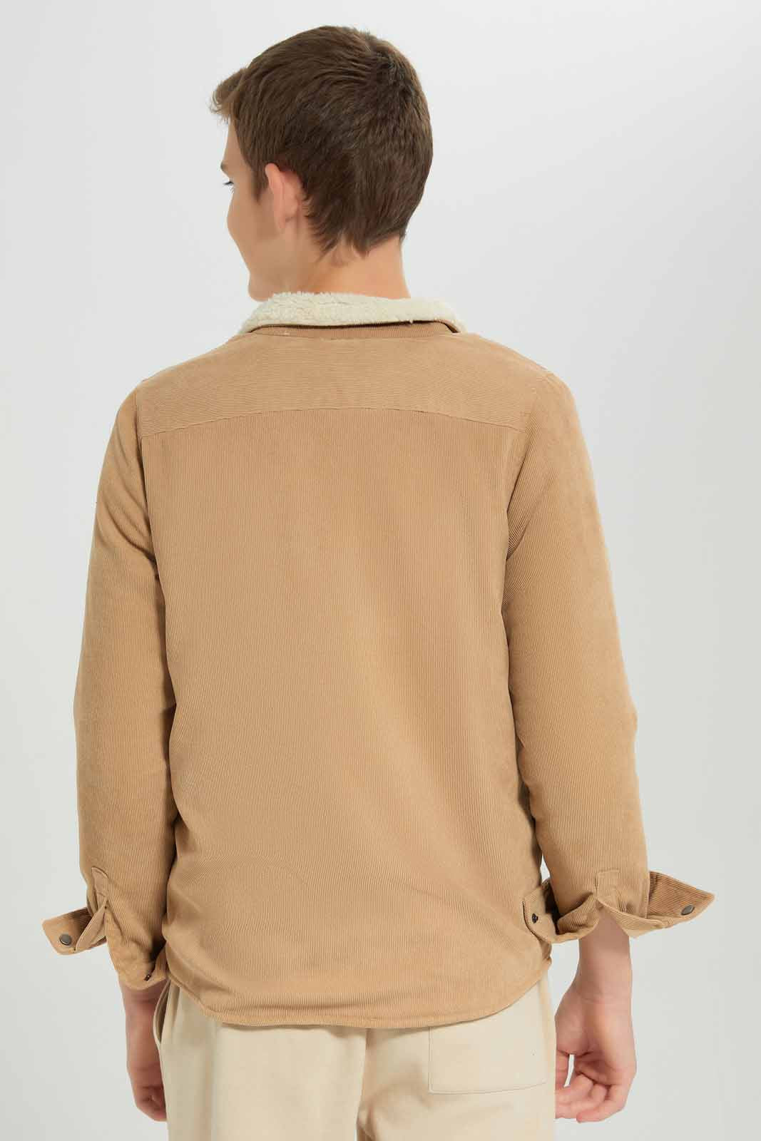 Redtag-Sand-Corduroy-EHW-Casual-Jacket-With-Sherpa-Lining-Collar-BSR-Jackets,-Category:Jackets,-Colour:Sand,-Deals:New-In,-EHW,-Filter:Senior-Boys-(8-to-14-Yrs),-New-In-BSR-APL,-Non-Sale,-Section:Boys-(0-to-14Yrs),-W22B-Senior-Boys-9 to 14 Years