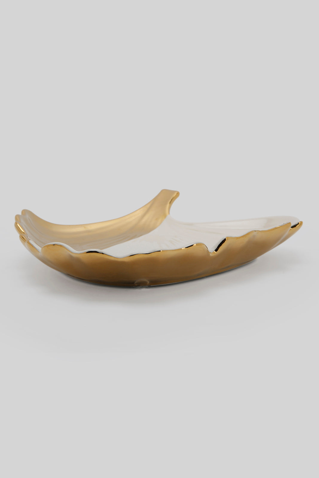 Redtag-White-Ginkgo-Leave-Platter-Category:Giftware,-Colour:Gold,-Deals:New-In,-Filter:Home-Decor,-HMW-HOM-Decorative-Accessories,-New-In-HMW-HOM,-Non-Sale,-Section:Homewares,-W22B-Home-Decor-