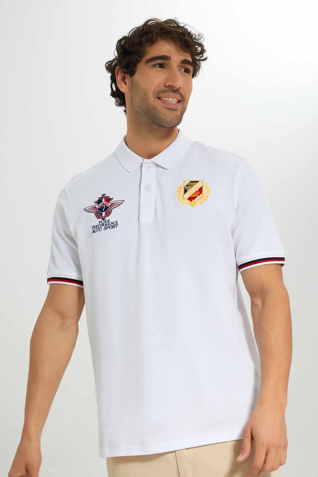 Men White Mandarin Collar Shirt