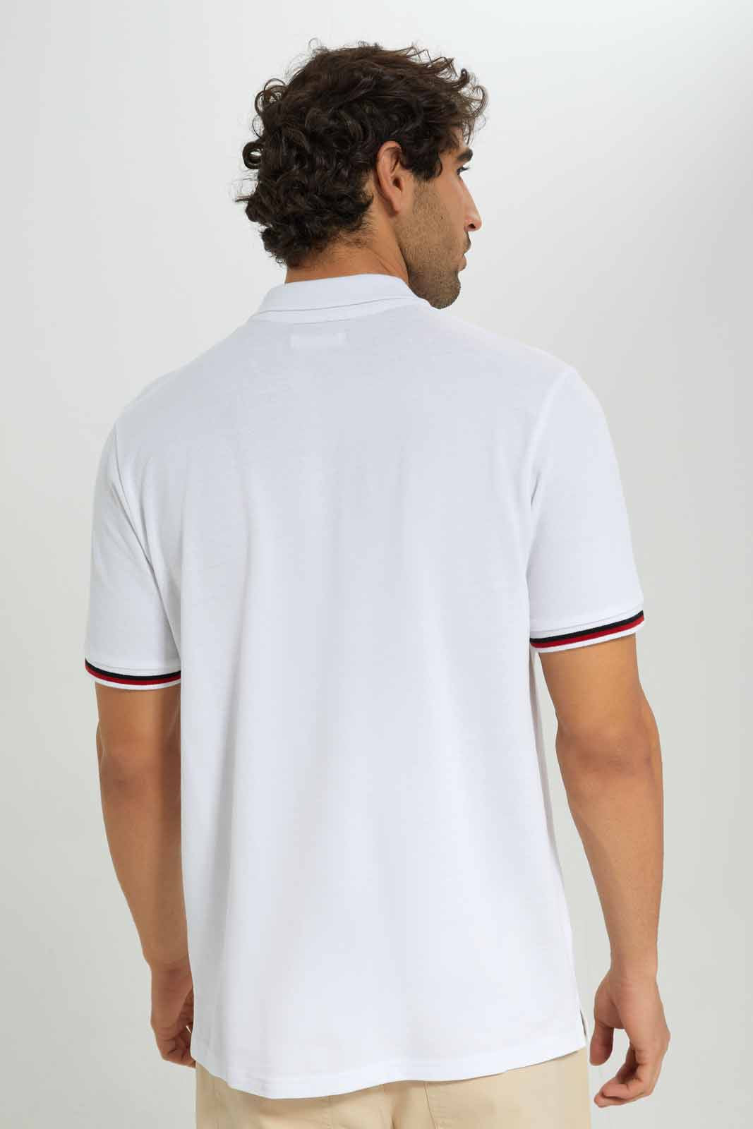Men White Mandarin Collar Shirt