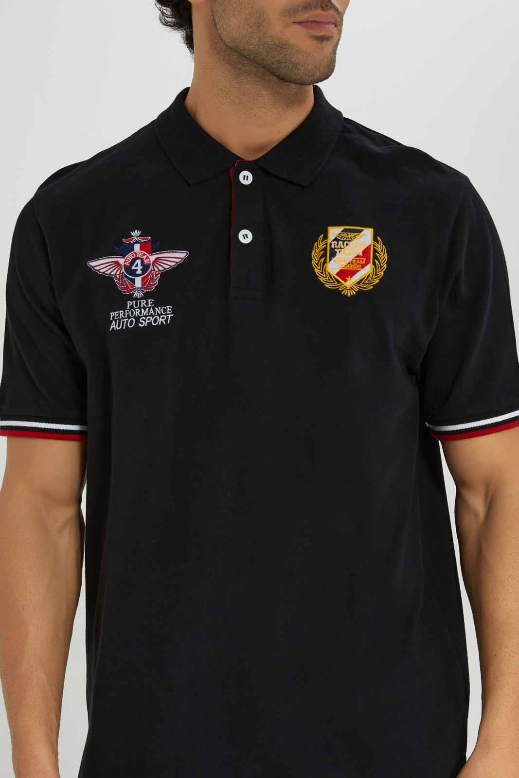 Redtag-Black-Embroidered-Polo-Shirt-Category:Polo-T-Shirts,-Colour:Black,-Deals:New-In,-Filter:Men's-Clothing,-Men-Polo-T-Shirts,-New-In-Men-APL,-Non-Sale,-Section:Men,-TBL,-W22B-Men's-