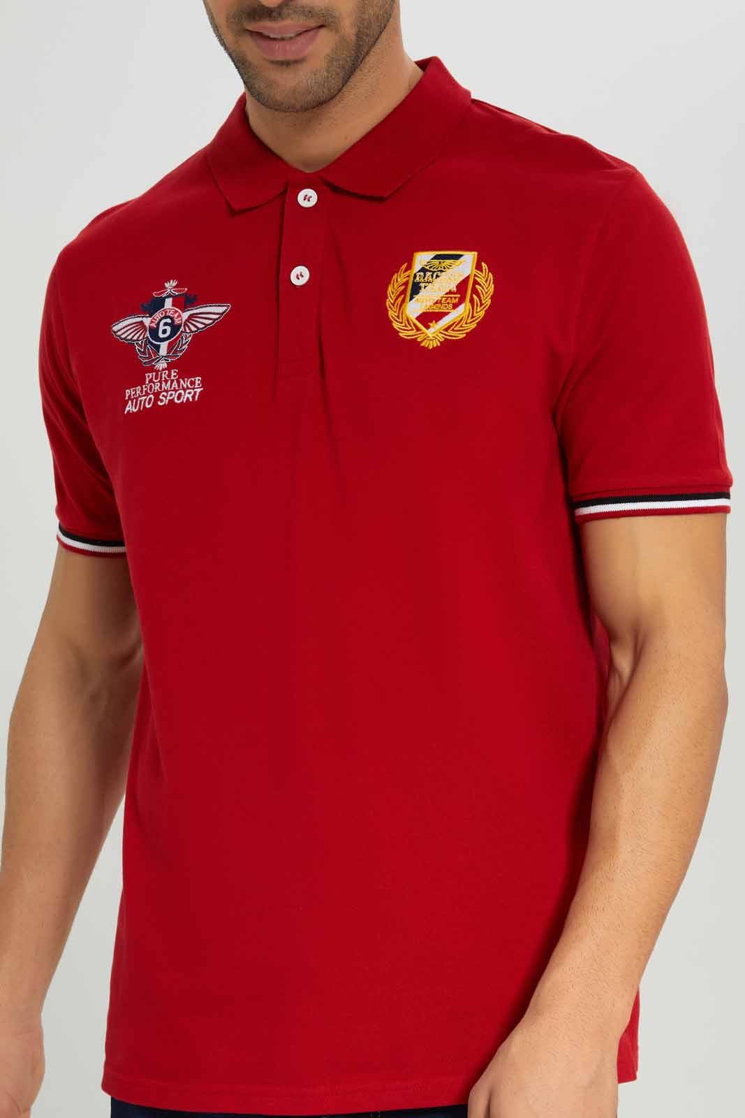 Redtag-Red-Embroidered-Polo-Shirt-Category:Polo-T-Shirts,-Colour:Red,-Deals:New-In,-Filter:Men's-Clothing,-Men-Polo-T-Shirts,-New-In-Men-APL,-Non-Sale,-Section:Men,-TBL,-W22B-Men's-
