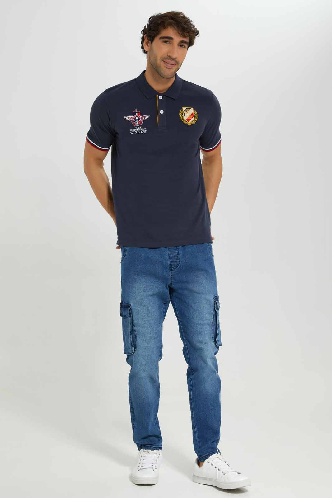Redtag-Navy-Embroidered-Polo-Shirt-Category:Polo-T-Shirts,-Colour:Navy,-Deals:New-In,-Filter:Men's-Clothing,-Men-Polo-T-Shirts,-New-In-Men-APL,-Non-Sale,-Section:Men,-TBL,-W22B-Men's-
