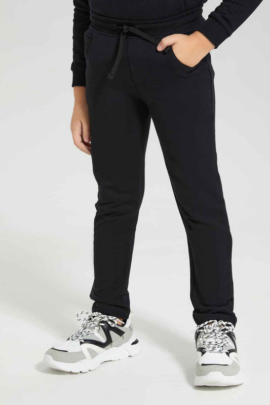 Redtag-Black-Stretch-Terry-5PKT-Trousers-BOY-Trousers,-BTS,-Category:Trousers,-Colour:Black,-Deals:New-In,-Dept:Boys,-Filter:Boys-(2-to-8-Yrs),-New-In-BOY-APL,-Non-Sale,-Section:Boys-(0-to-14Yrs),-W22B-Boys-2 to 8 Years