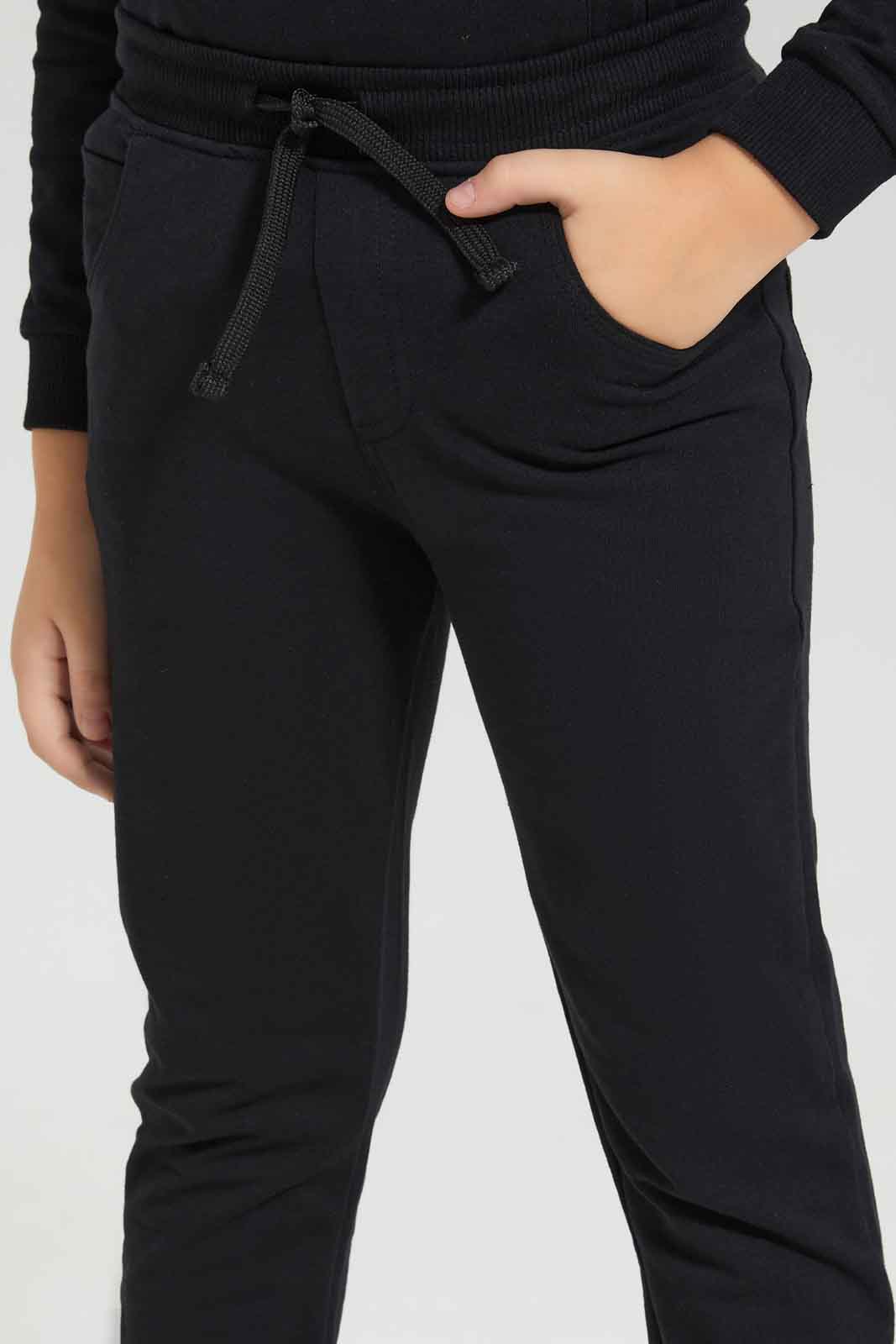 Redtag-Black-Stretch-Terry-5PKT-Trousers-BOY-Trousers,-BTS,-Category:Trousers,-Colour:Black,-Deals:New-In,-Dept:Boys,-Filter:Boys-(2-to-8-Yrs),-New-In-BOY-APL,-Non-Sale,-Section:Boys-(0-to-14Yrs),-W22B-Boys-2 to 8 Years