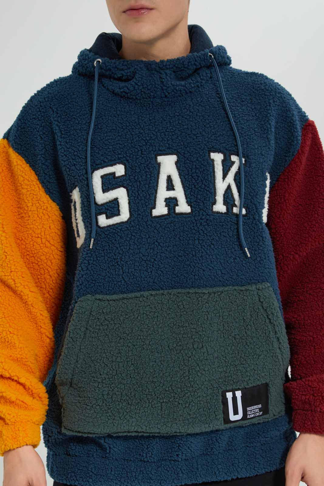 Men Muticolor Hooded Sweatshirt
