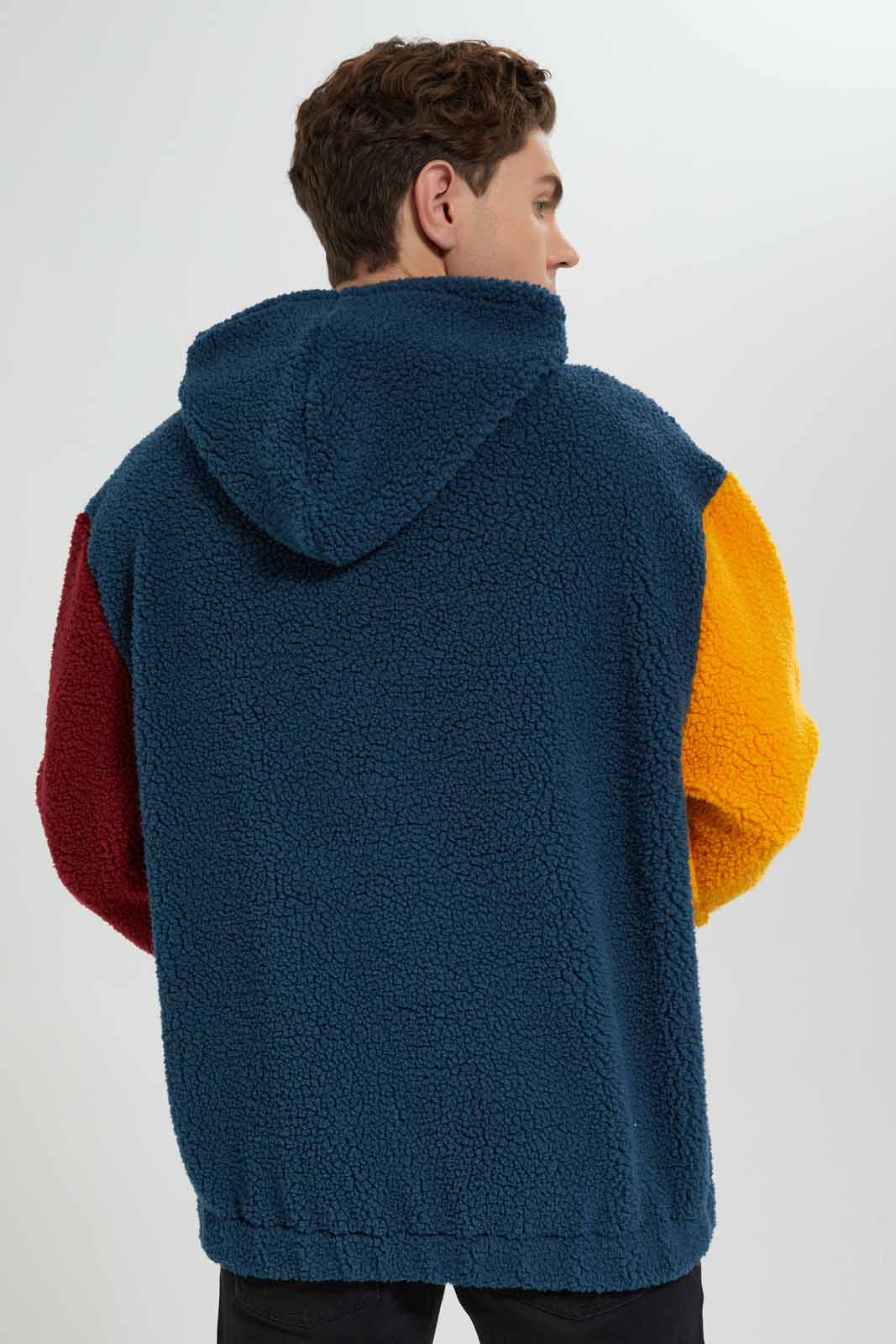 Men Muticolor Hooded Sweatshirt
