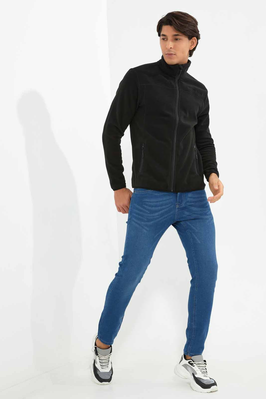 Redtag-Black-Zip-Thru-Sweatshirt-Category:Sweatshirts,-Colour:Black,-Deals:New-In,-Filter:Men's-Clothing,-Men-Sweatshirts,-New-In-Men-APL,-Non-Sale,-Section:Men,-TBL,-W22B-Men's-