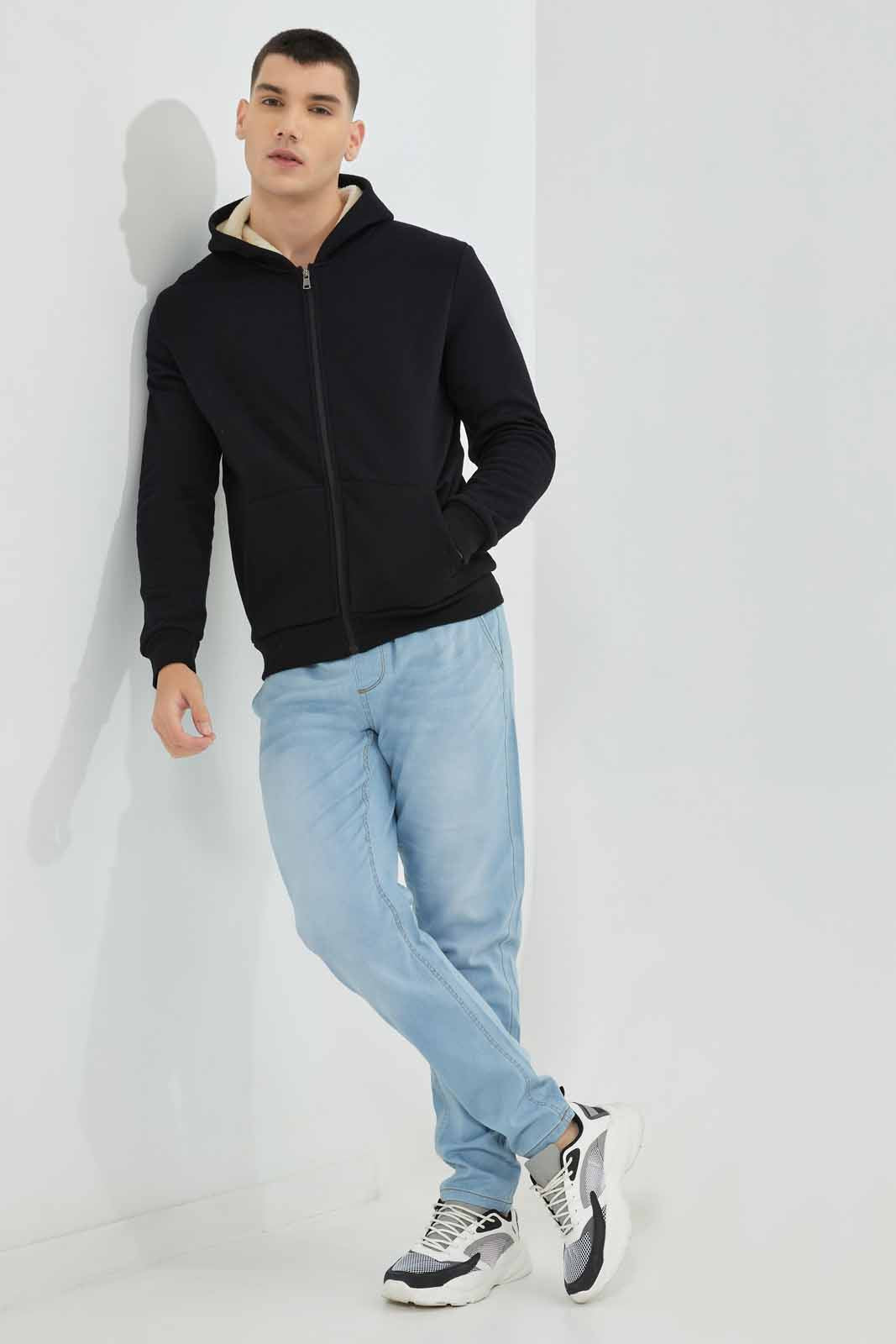 Redtag-Black-Sherpa-Hoody-Category:Sweatshirts,-Colour:Black,-Deals:New-In,-EHW,-Filter:Men's-Clothing,-Men-Sweatshirts,-New-In-Men-APL,-Non-Sale,-Section:Men,-W22B-Men's-