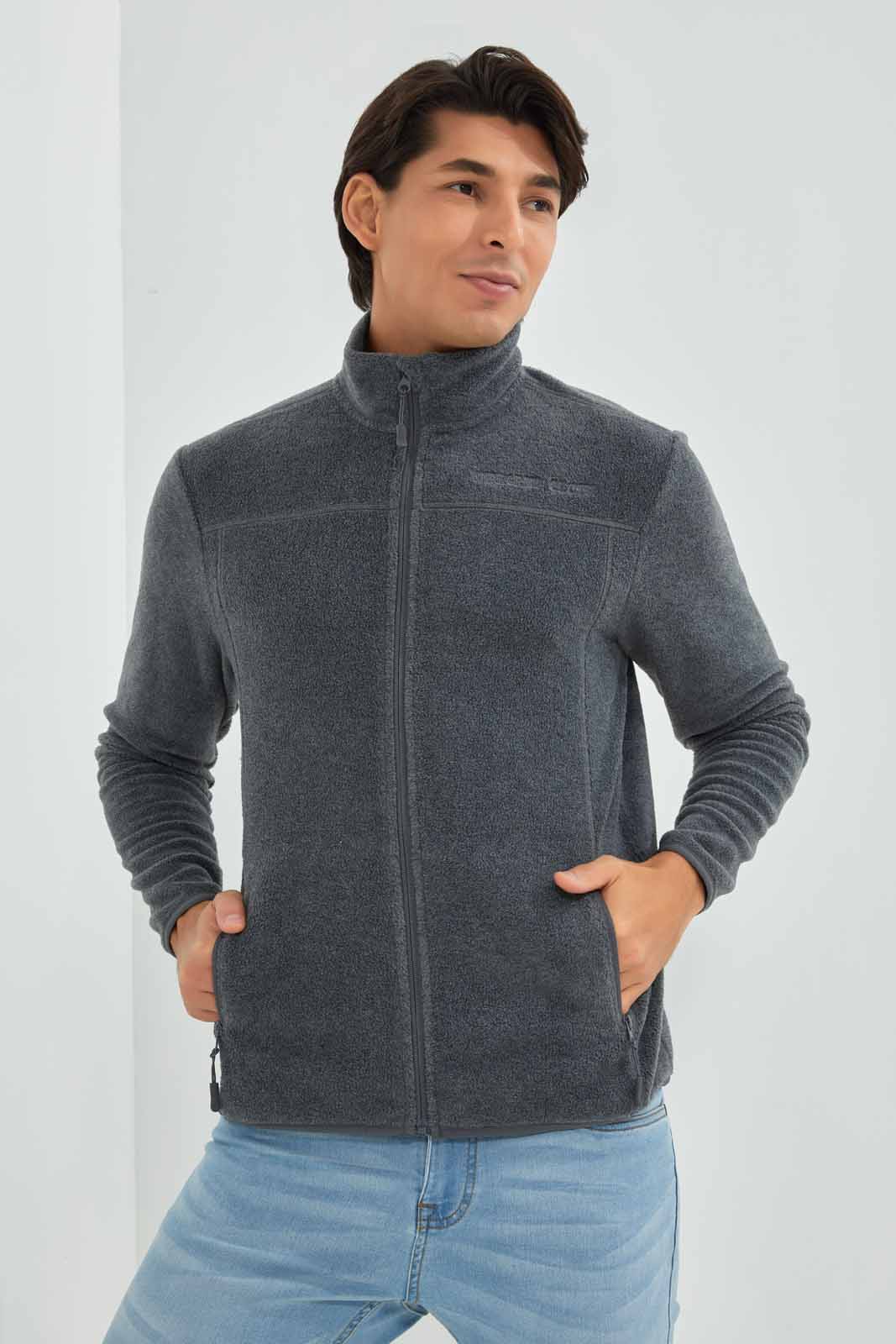 Redtag-Charcoal-Zip-Thru-Sweatshirt-Category:Sweatshirts,-Colour:Charcoal,-Deals:New-In,-Filter:Men's-Clothing,-Men-Sweatshirts,-New-In-Men-APL,-Non-Sale,-Section:Men,-TBL,-W22B-Men's-