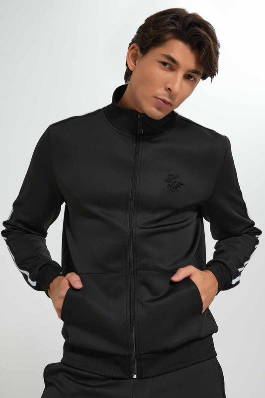 Redtag-Black-Track-Jacket-Category:Sweatshirts,-Colour:Black,-Deals:New-In,-Filter:Men's-Clothing,-Men-Sweatshirts,-New-In-Men-APL,-Non-Sale,-Section:Men,-W22B-Men's-