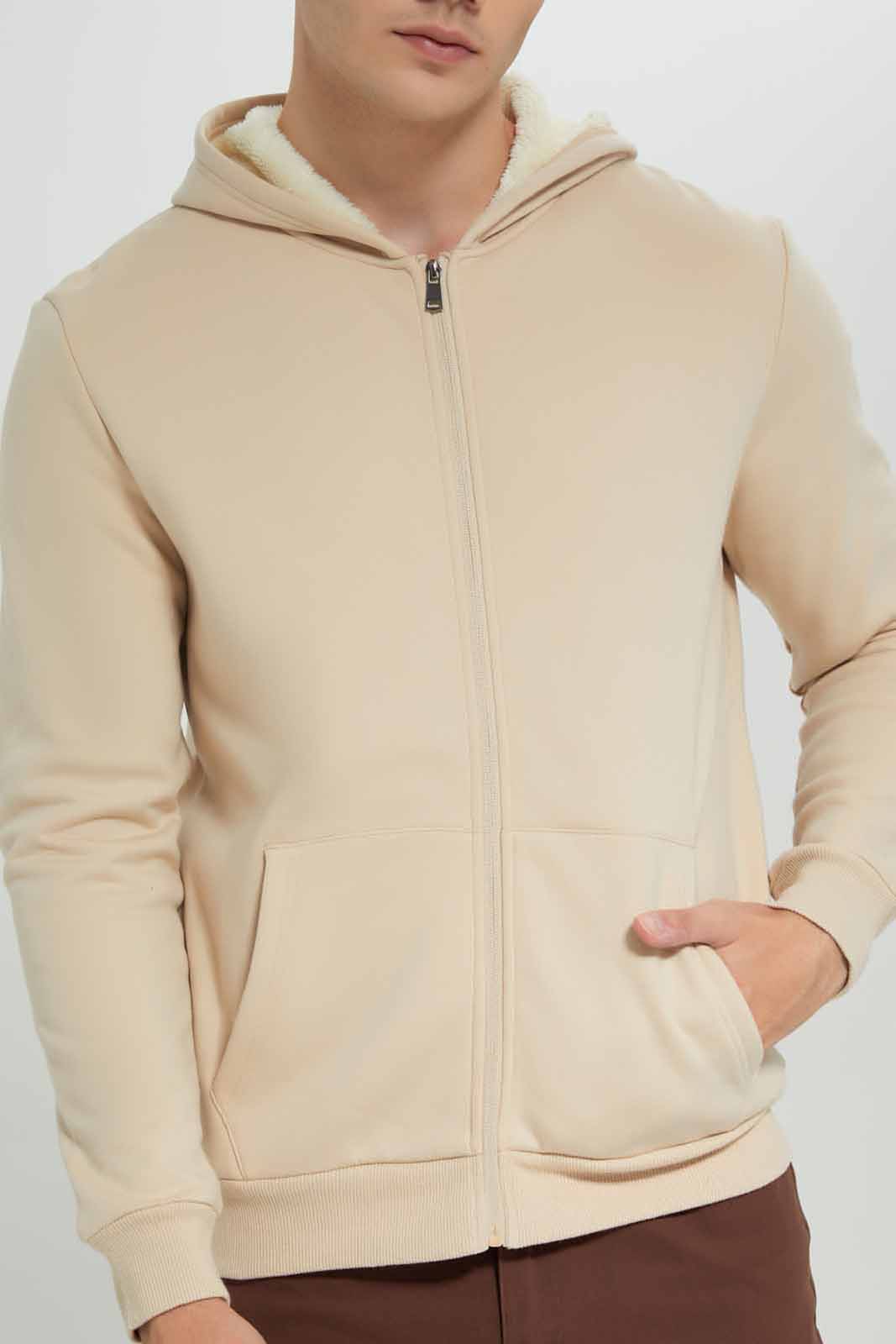 Redtag-Beige-Sherpa-Hoody-Category:Sweatshirts,-Colour:Beige,-Deals:New-In,-EHW,-Filter:Men's-Clothing,-Men-Sweatshirts,-New-In-Men-APL,-Non-Sale,-Section:Men,-W22B-Men's-