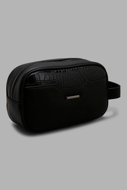 Redtag-Black-Toiletry-Pouches-With-Category:Pouches,-Colour:Black,-Filter:Men's-Accessories,-Men-Pouches,-New-In,-New-In-Men-ACC,-Non-Sale,-Section:Men,-W22A-Men's-