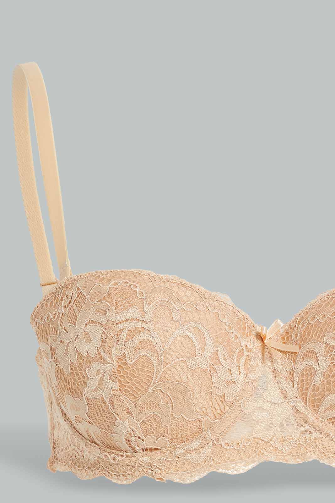 Redtag-Black/Beige-Plain-Lace-Paddeed-Push-Up-Bra-(2-Pack)-Category:Bras,-Colour:Assorted,-Deals:New-In,-Dept:Ladieswear,-Filter:Women's-Clothing,-New-In-Women-APL,-Non-Sale,-Section:Women,-W22A,-Women-Bras--