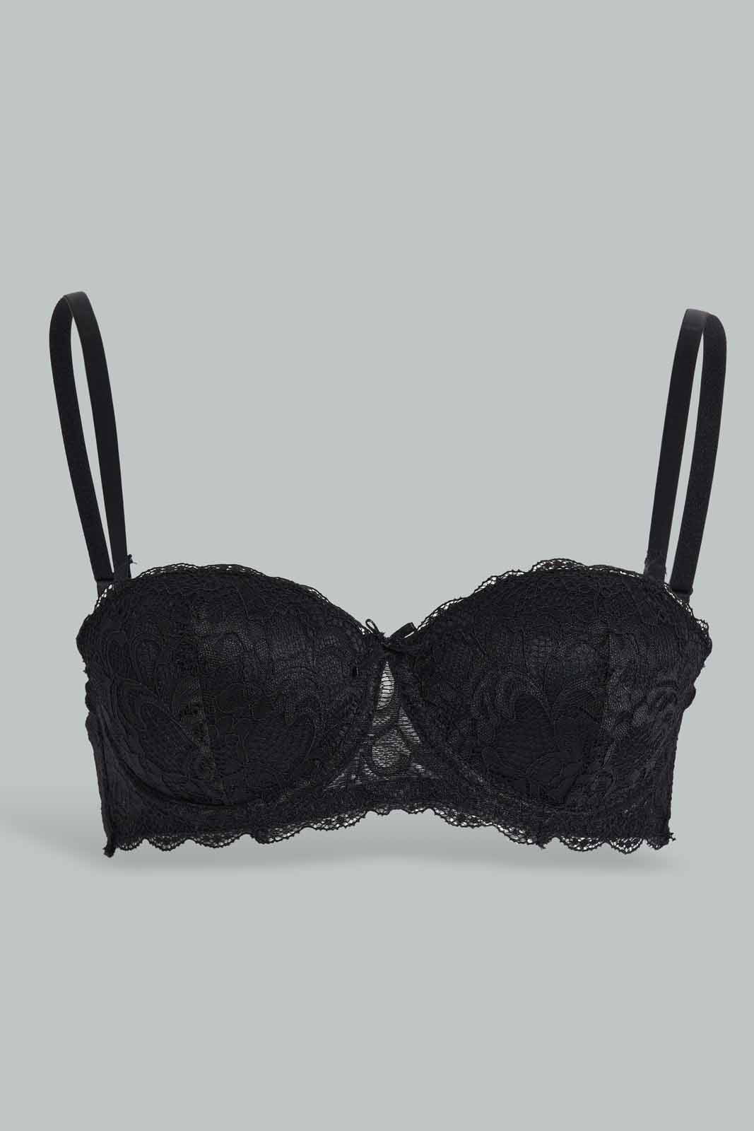 Redtag-Black/Beige-Plain-Lace-Paddeed-Push-Up-Bra-(2-Pack)-Category:Bras,-Colour:Assorted,-Deals:New-In,-Dept:Ladieswear,-Filter:Women's-Clothing,-New-In-Women-APL,-Non-Sale,-Section:Women,-W22A,-Women-Bras--