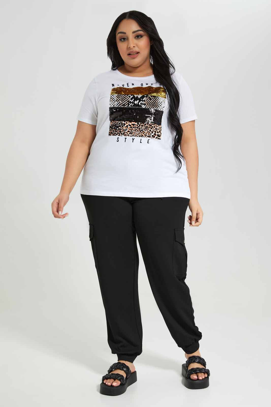 Redtag-White-Tshirt-Sequins-Category:T-Shirts,-Colour:White,-Deals:New-In,-Filter:Plus-Size,-LDP-T-Shirts,-New-In-LDP-APL,-Non-Sale,-Section:Women,-TBL,-W22A-Women's-