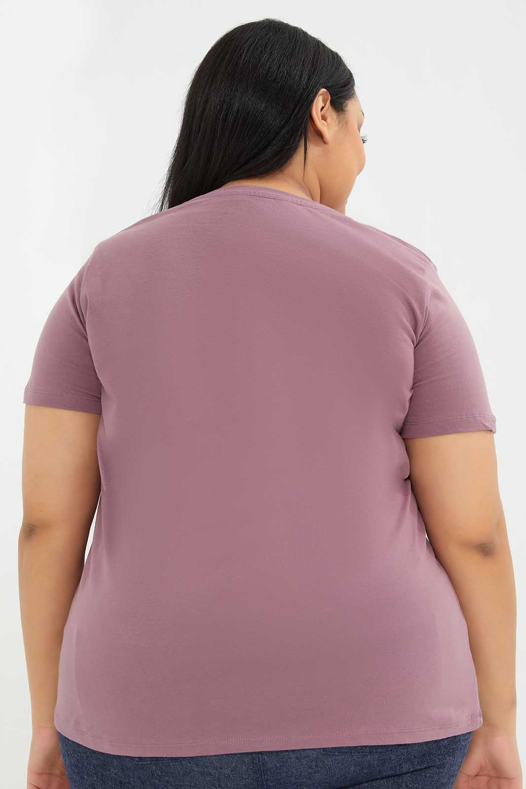 Redtag-Pink-Tshirt-Sequins-Category:T-Shirts,-Colour:Apricot,-Deals:New-In,-Filter:Plus-Size,-LDP-T-Shirts,-New-In-LDP-APL,-Non-Sale,-Section:Women,-TBL,-W22A-Women's-