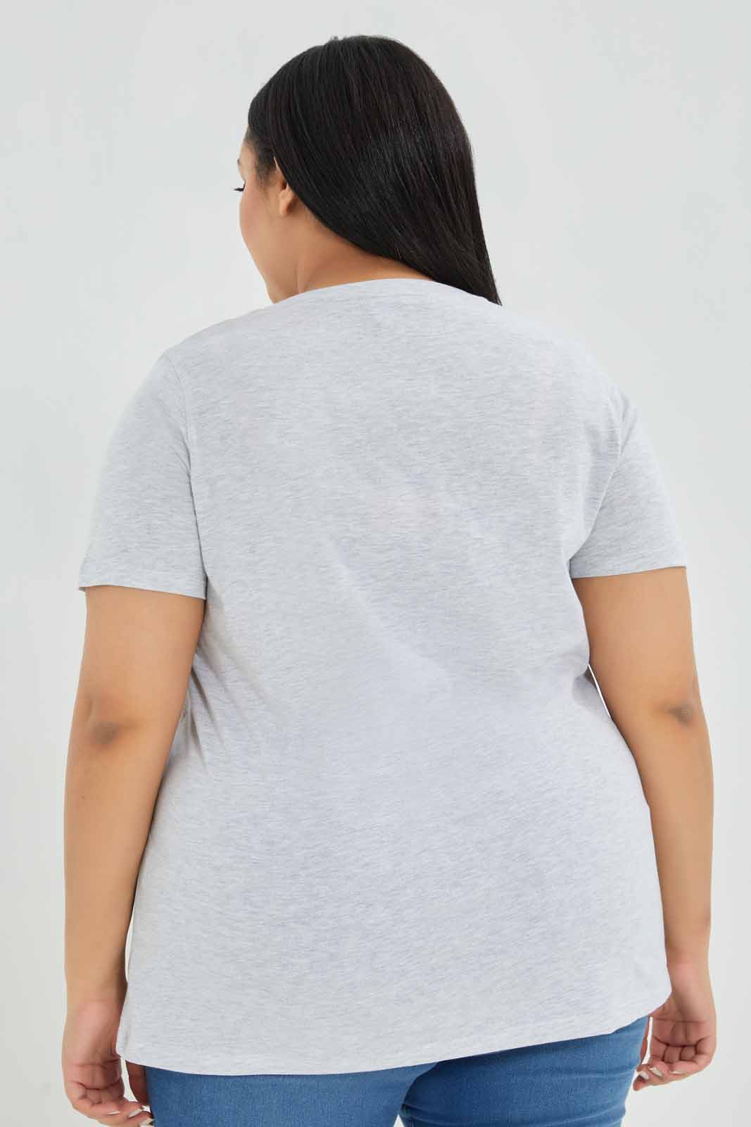 Redtag-Grey-Melange-Tshirt-Sequines-Category:T-Shirts,-Colour:Grey,-Deals:New-In,-Filter:Plus-Size,-LDP-T-Shirts,-New-In-LDP-APL,-Non-Sale,-Section:Women,-TBL,-W22A-Women's-