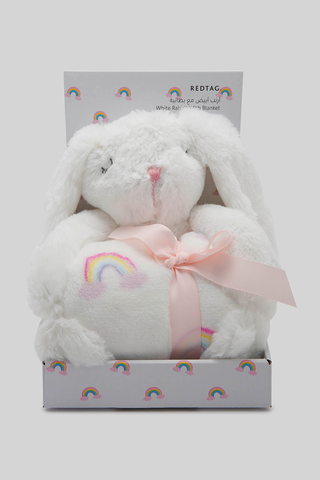 Redtag-Pink/White-Rabbit-2-Soft-Baby-Blanket-365,-Category:Newborn-Accessories,-Colour:Pink,-Filter:Newborn-Accessories,-NBN-Newborn-Accessories,-New-In,-New-In-NBN-ACC,-Non-Sale,-Section:Boys-(0-to-14Yrs)-New-Born-Baby-