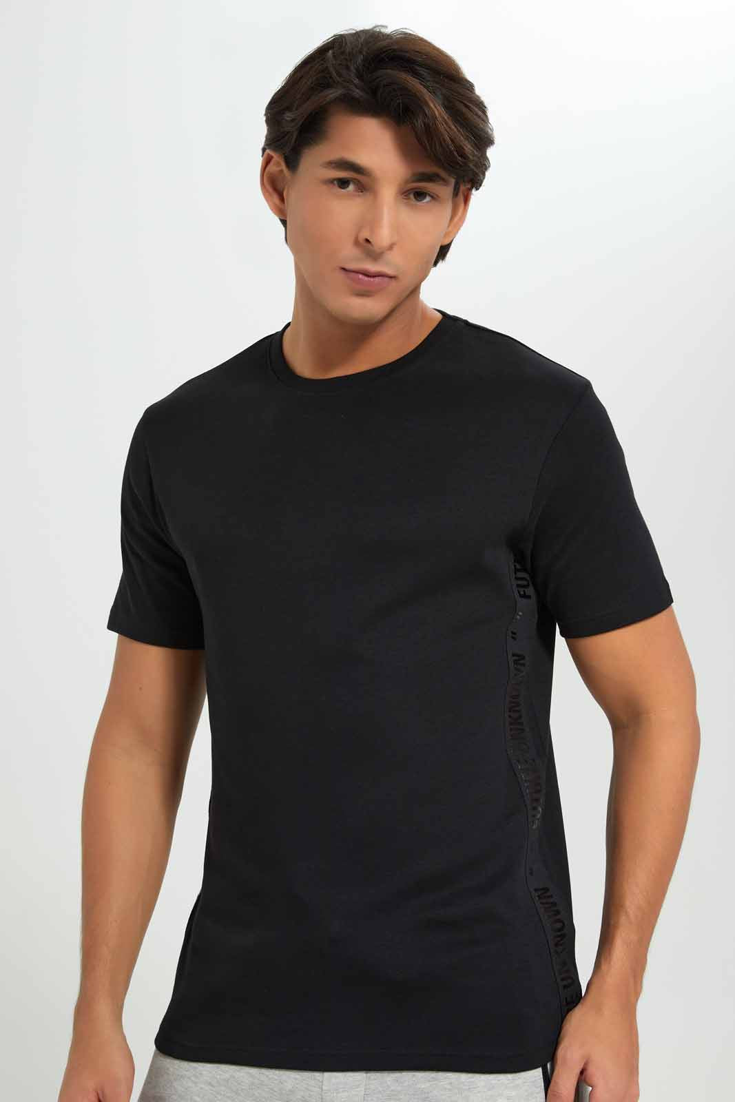 Redtag-Black-Tee-Category:T-Shirts,-Colour:Black,-Deals:New-In,-Filter:Men's-Clothing,-KSH,-Men-T-Shirts,-New-In-Men-APL,-Non-Sale,-Section:Men,-W22A-Men's-