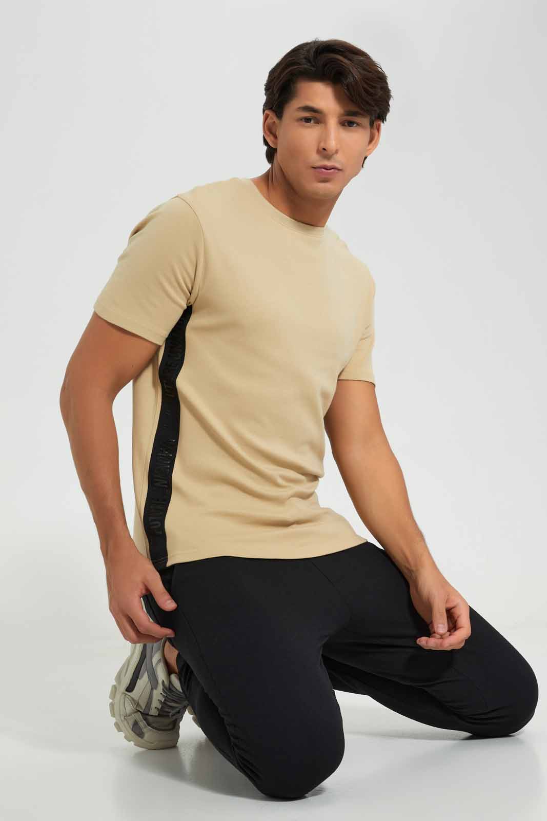 Redtag-Beige-Tee-Category:T-Shirts,-Colour:Beige,-Deals:New-In,-Filter:Men's-Clothing,-KSH,-Men-T-Shirts,-New-In-Men-APL,-Non-Sale,-Section:Men,-W22A-Men's-