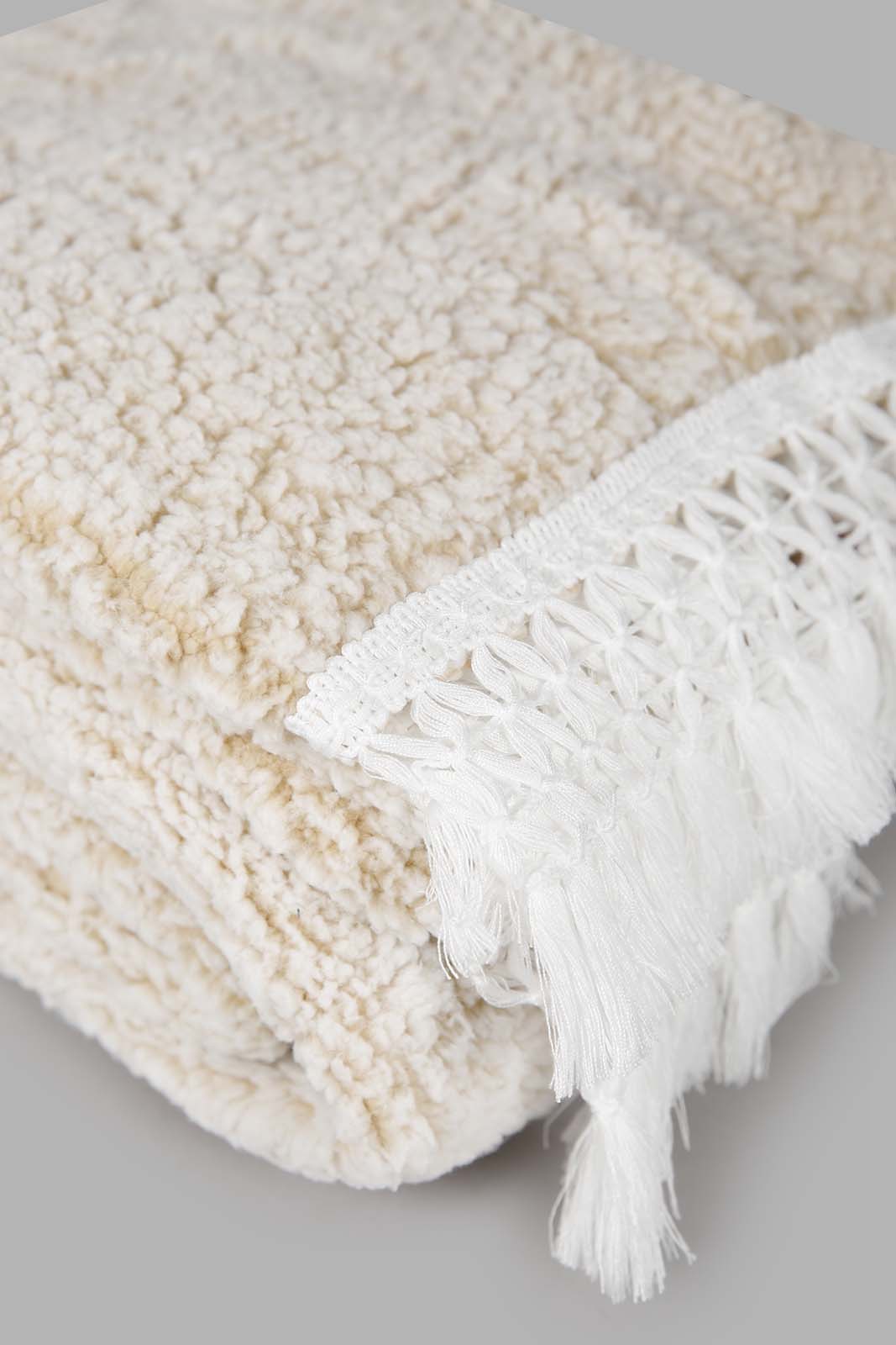Redtag-Ivory-Fur-Sherpa-Throw-With-Lace-Fringe-Category:Throws,-Colour:Ivory,-Deals:New-In,-Filter:Home-Bedroom,-HMW-BED-Throws,-New-In-HMW-BED,-Non-Sale,-Section:Homewares,-W22A-Home-Bedroom-