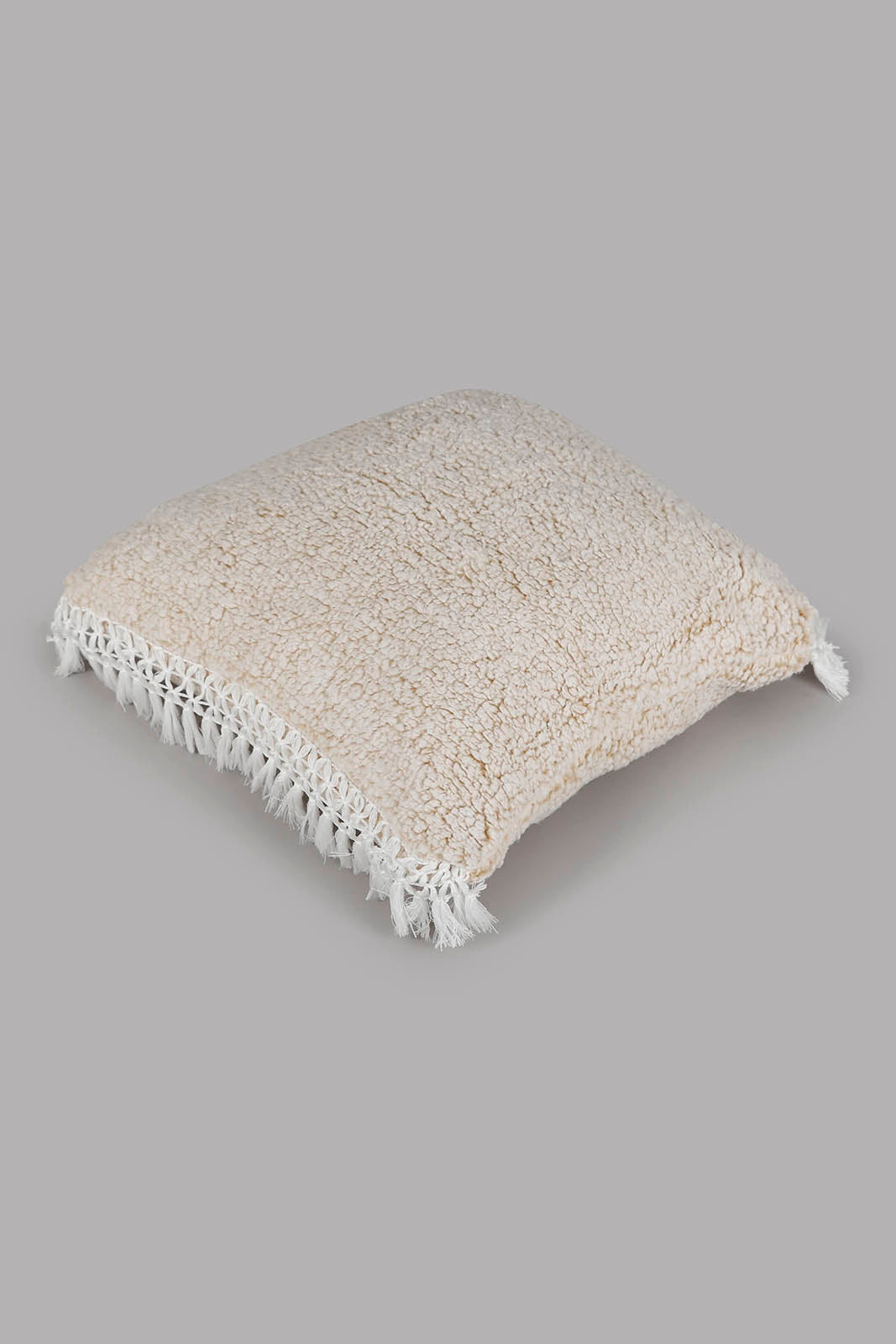 Redtag-Ivory-Fur-Cushion-With-Lace-Category:Cushions,-Colour:Ivory,-Deals:New-In,-Filter:Home-Bedroom,-HMW-BED-Cushions,-New-In-HMW-BED,-Non-Sale,-Section:Homewares,-W22A-Home-Bedroom-