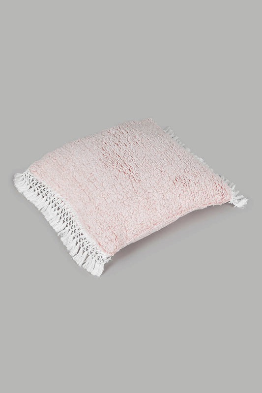 Redtag-Pink-Cushion-With-Lace-Category:Cushions,-Colour:Pink,-Deals:New-In,-Filter:Home-Bedroom,-HMW-BED-Cushions,-New-In-HMW-BED,-Non-Sale,-Section:Homewares,-W22A-Home-Bedroom-