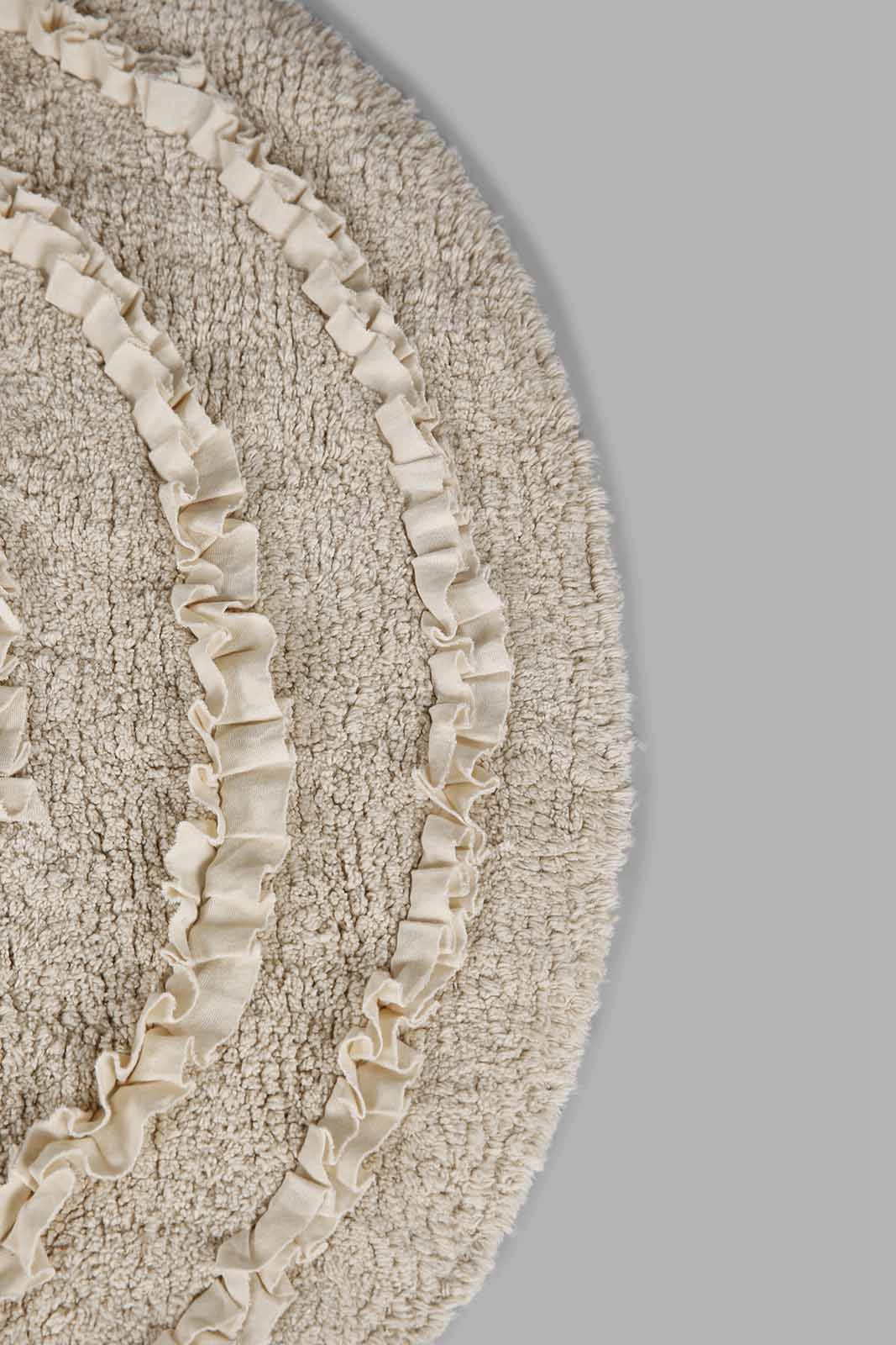 Redtag-Beige-Cotton-Tufted-Crochet-Round-Dhurrie-Category:Rugs,-Colour:Beige,-Deals:New-In,-Filter:Home-Decor,-HMW-HOM-Rugs-&-Door-Mats,-New-In-HMW-HOM,-Non-Sale,-Section:Homewares,-W22B-Home-Decor-