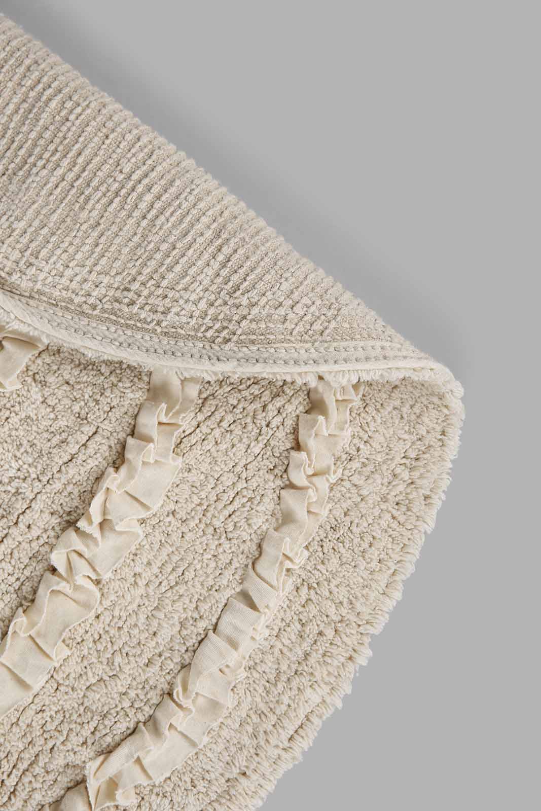 Redtag-Beige-Cotton-Tufted-Crochet-Round-Dhurrie-Category:Rugs,-Colour:Beige,-Deals:New-In,-Filter:Home-Decor,-HMW-HOM-Rugs-&-Door-Mats,-New-In-HMW-HOM,-Non-Sale,-Section:Homewares,-W22B-Home-Decor-