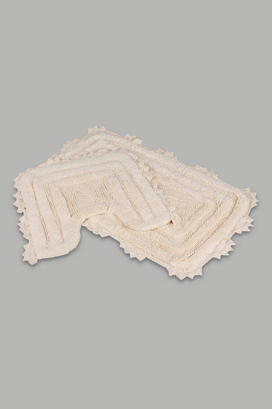 Redtag-Off-White-Bathmat-(2-Piece)-Category:Bathmats,-Colour:Cream,-Deals:New-In,-Filter:Home-Bathroom,-HMW-BAC-Bath-Accessories,-New-In-HMW-BAC,-Non-Sale,-Section:Homewares,-W22B-Home-Bathroom-