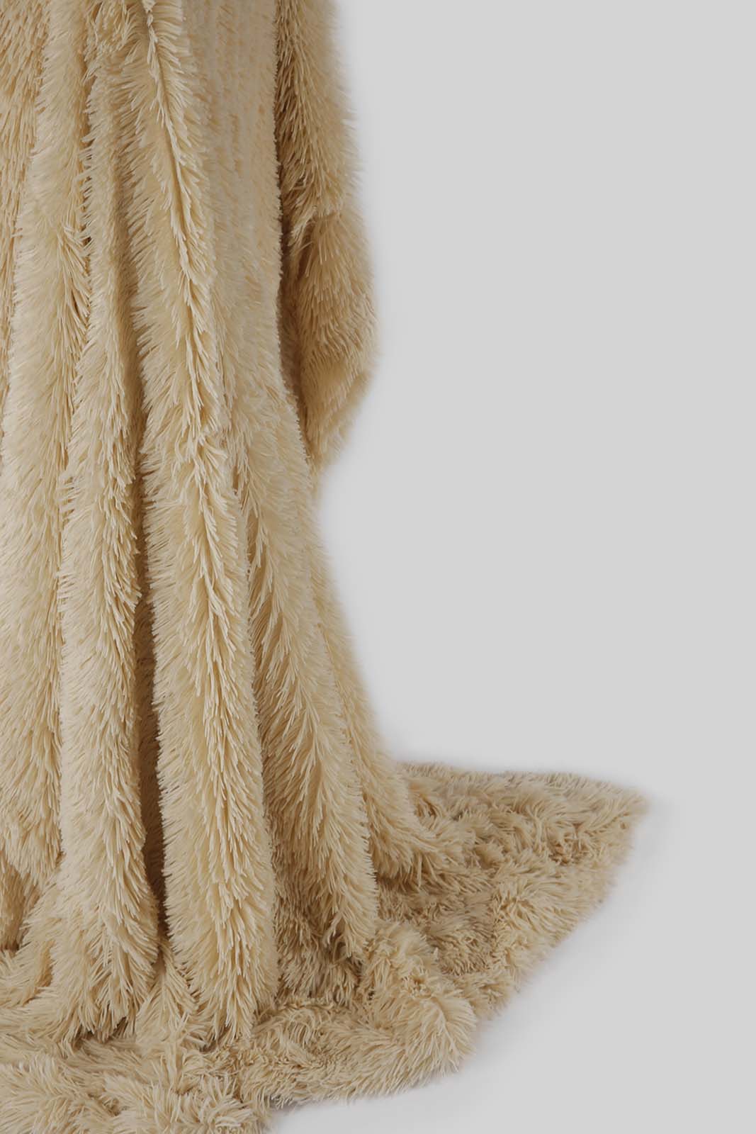 Redtag-Beige-Fur-Throw-Category:Throws,-Colour:Beige,-Deals:New-In,-Filter:Home-Bedroom,-HMW-BED-Throws,-New-In-HMW-BED,-Non-Sale,-Section:Homewares,-W22A-Home-Bedroom-