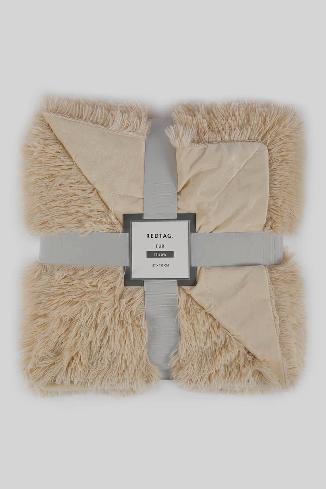 Redtag-Beige-Fur-Throw-Category:Throws,-Colour:Beige,-Deals:New-In,-Filter:Home-Bedroom,-HMW-BED-Throws,-New-In-HMW-BED,-Non-Sale,-Section:Homewares,-W22A-Home-Bedroom-