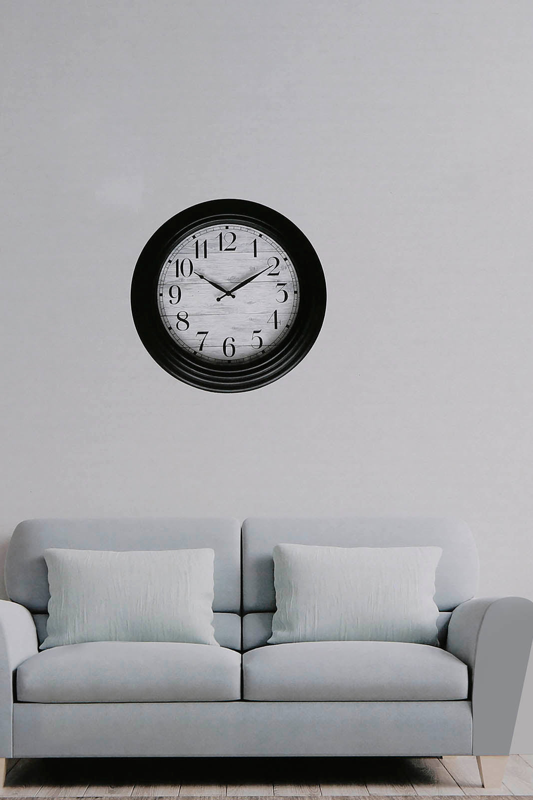 Redtag-Brushed-Black-Decorative-Frame-Wall-Clock-Category:Clocks,-Colour:Black,-Deals:New-In,-Filter:Home-Decor,-HMW-HOM-Wall-Decor-&-Mirrors,-New-In-HMW-HOM,-Non-Sale,-Section:Homewares,-W22B-Home-Decor-