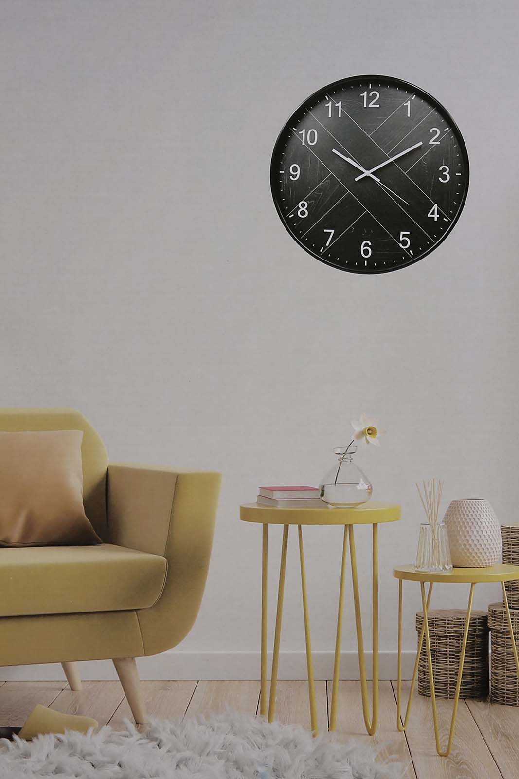 Redtag-Black-Decorative-Frame-Wall-Clock-Category:Clocks,-Colour:Black,-Deals:New-In,-Filter:Home-Decor,-HMW-HOM-Wall-Decor-&-Mirrors,-New-In-HMW-HOM,-Non-Sale,-Section:Homewares,-W22B-Home-Decor-