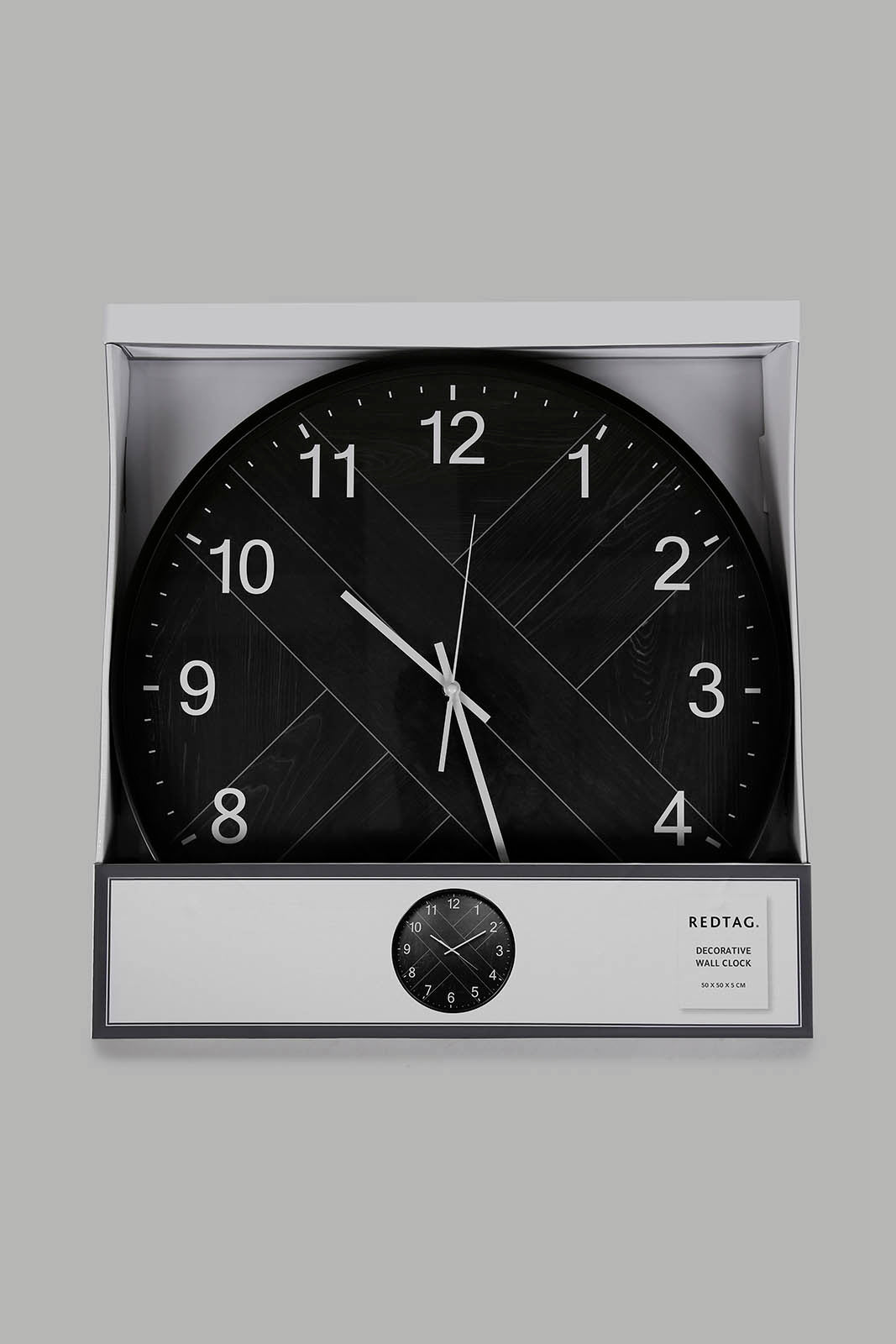 Redtag-Black-Decorative-Frame-Wall-Clock-Category:Clocks,-Colour:Black,-Deals:New-In,-Filter:Home-Decor,-HMW-HOM-Wall-Decor-&-Mirrors,-New-In-HMW-HOM,-Non-Sale,-Section:Homewares,-W22B-Home-Decor-