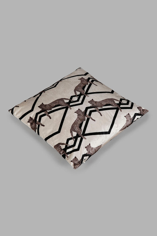 Redtag-Cream-Leopard-Printed-Cushion-Category:Cushions,-Colour:Cream,-Deals:New-In,-Filter:Home-Bedroom,-HMW-BED-Cushions,-New-In-HMW-BED,-Non-Sale,-Section:Homewares,-W22A-Home-Bedroom-