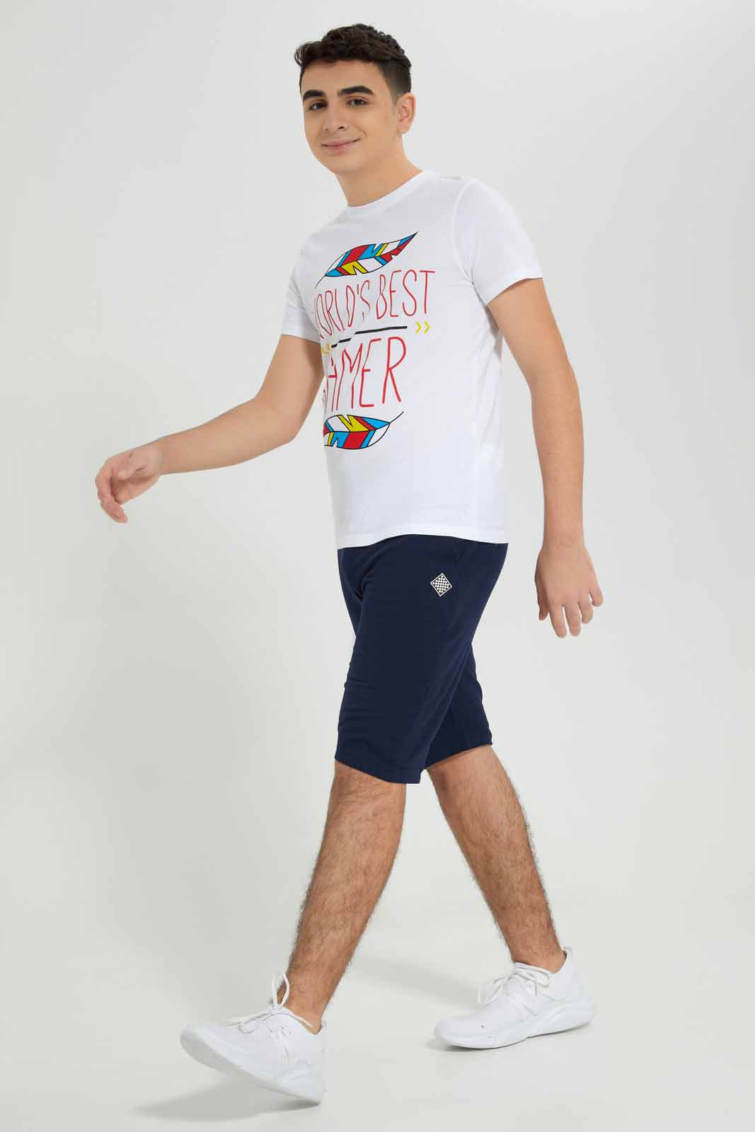 Redtag-Navy-Pique-Active-Shorts-BSR-Shorts,-Category:Shorts,-Colour:Navy,-Deals:New-In,-Filter:Senior-Boys-(8-to-14-Yrs),-New-In-BSR-APL,-Non-Sale,-Section:Boys-(0-to-14Yrs),-TBL,-W22A-Senior-Boys-9 to 14 Years