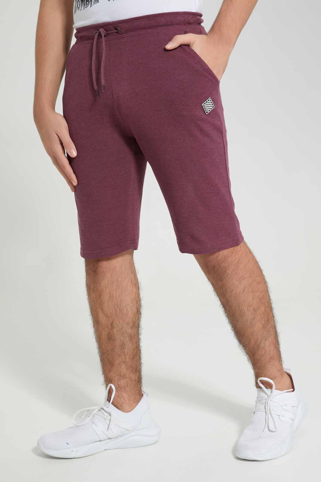 Redtag-Burgundy-Pique-Active-Shorts-BSR-Shorts,-Category:Shorts,-Colour:Burgundy,-Deals:New-In,-Filter:Senior-Boys-(8-to-14-Yrs),-New-In-BSR-APL,-Non-Sale,-Section:Boys-(0-to-14Yrs),-TBL,-W22A-Senior-Boys-9 to 14 Years