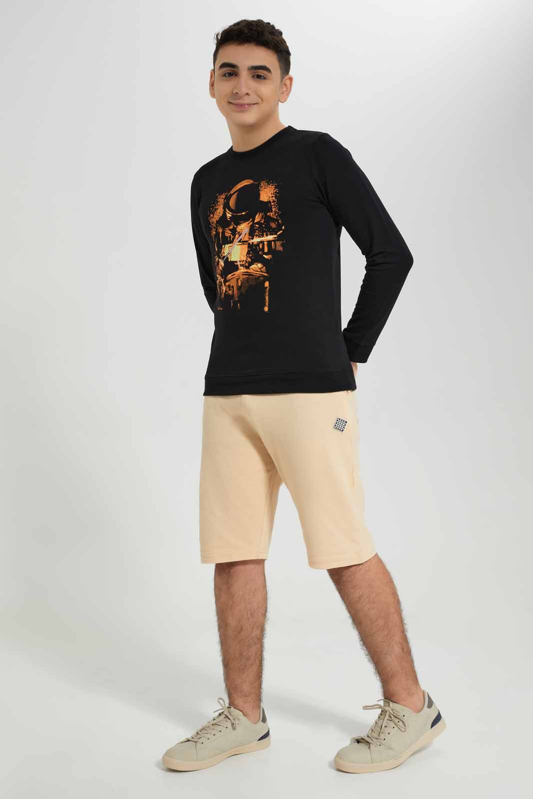 Redtag-Beige-Pique-Active-Shorts-BSR-Shorts,-Category:Shorts,-Colour:Beige,-Deals:New-In,-Filter:Senior-Boys-(8-to-14-Yrs),-New-In-BSR-APL,-Non-Sale,-Section:Boys-(0-to-14Yrs),-TBL,-W22A-Senior-Boys-9 to 14 Years