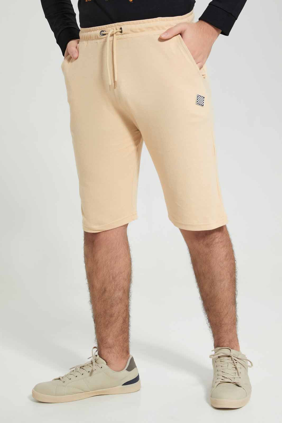 Redtag-Beige-Pique-Active-Shorts-BSR-Shorts,-Category:Shorts,-Colour:Beige,-Deals:New-In,-Filter:Senior-Boys-(8-to-14-Yrs),-New-In-BSR-APL,-Non-Sale,-Section:Boys-(0-to-14Yrs),-TBL,-W22A-Senior-Boys-9 to 14 Years