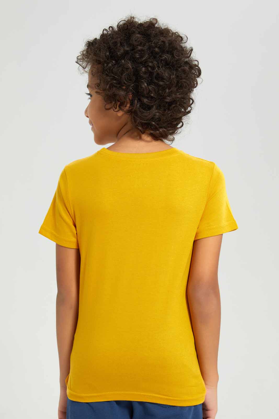 Redtag-Yellow-Gamer-Print-Short-Sleeve-T-Shirt-BOY-T-Shirts,-Category:T-Shirts,-Colour:Yellow,-Deals:New-In,-Filter:Boys-(2-to-8-Yrs),-New-In-BOY-APL,-Non-Sale,-Section:Boys-(0-to-14Yrs),-TBL,-W22A-Boys-2 to 8 Years