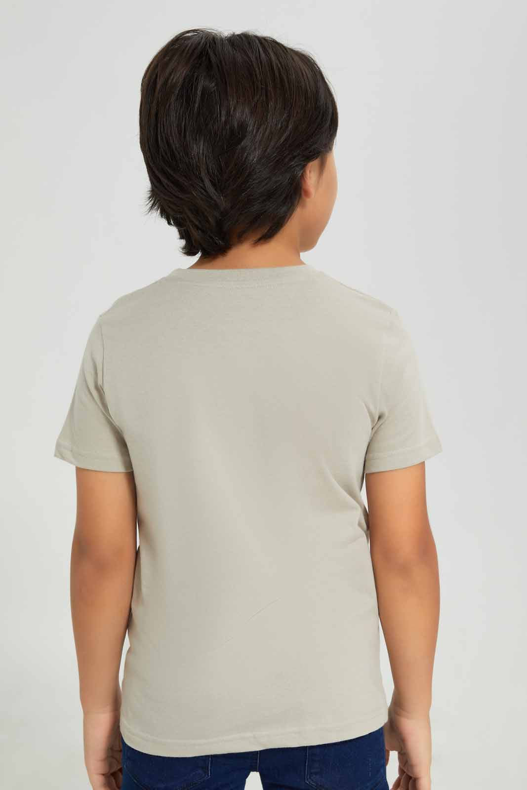 Redtag-Stone-Tiger-Print-Short-Sleeve-T-Shirt-BOY-T-Shirts,-Category:T-Shirts,-Colour:Stonewash,-Deals:New-In,-Filter:Boys-(2-to-8-Yrs),-New-In-BOY-APL,-Non-Sale,-Section:Boys-(0-to-14Yrs),-TBL,-W22A-Boys-2 to 8 Years