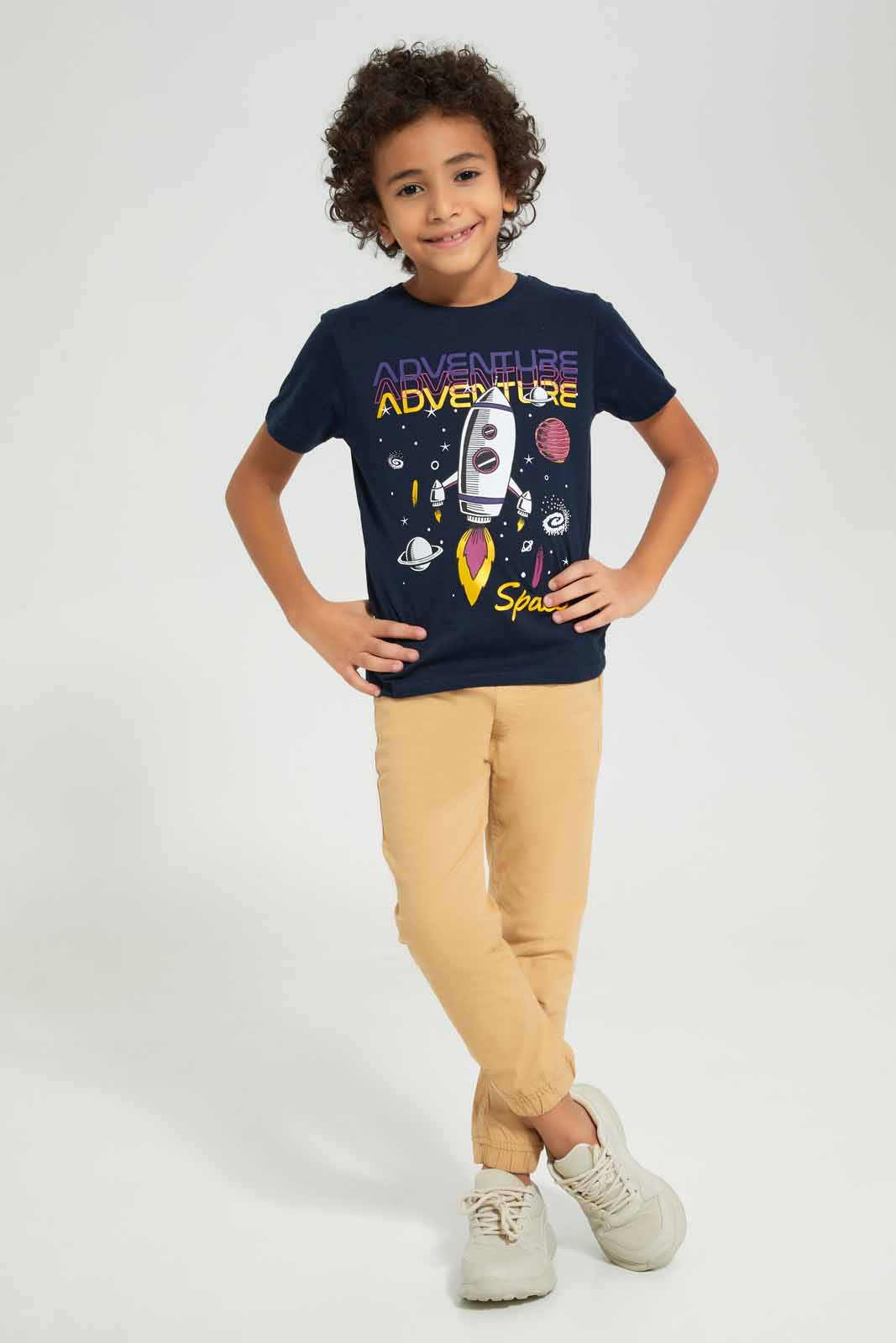 Redtag-NAVY-SPACE-PRINT-SHORT-SLEEVE-T-SHIRT-BOY-T-Shirts,-Category:T-Shirts,-Colour:Navy,-Deals:New-In,-Filter:Boys-(2-to-8-Yrs),-New-In-BOY-APL,-Non-Sale,-Section:Boys-(0-to-14Yrs),-TBL,-W22A-Boys-2 to 8 Years