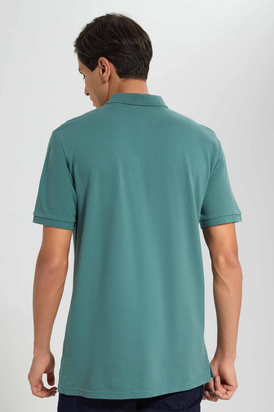 Redtag-Green-Zip-Placket-Polo-Shirt-Category:Polo-T-Shirts,-Colour:Green,-Deals:New-In,-Filter:Men's-Clothing,-Men-Polo-T-Shirts,-New-In-Men-APL,-Non-Sale,-Section:Men,-TBL,-W22A-Men's-