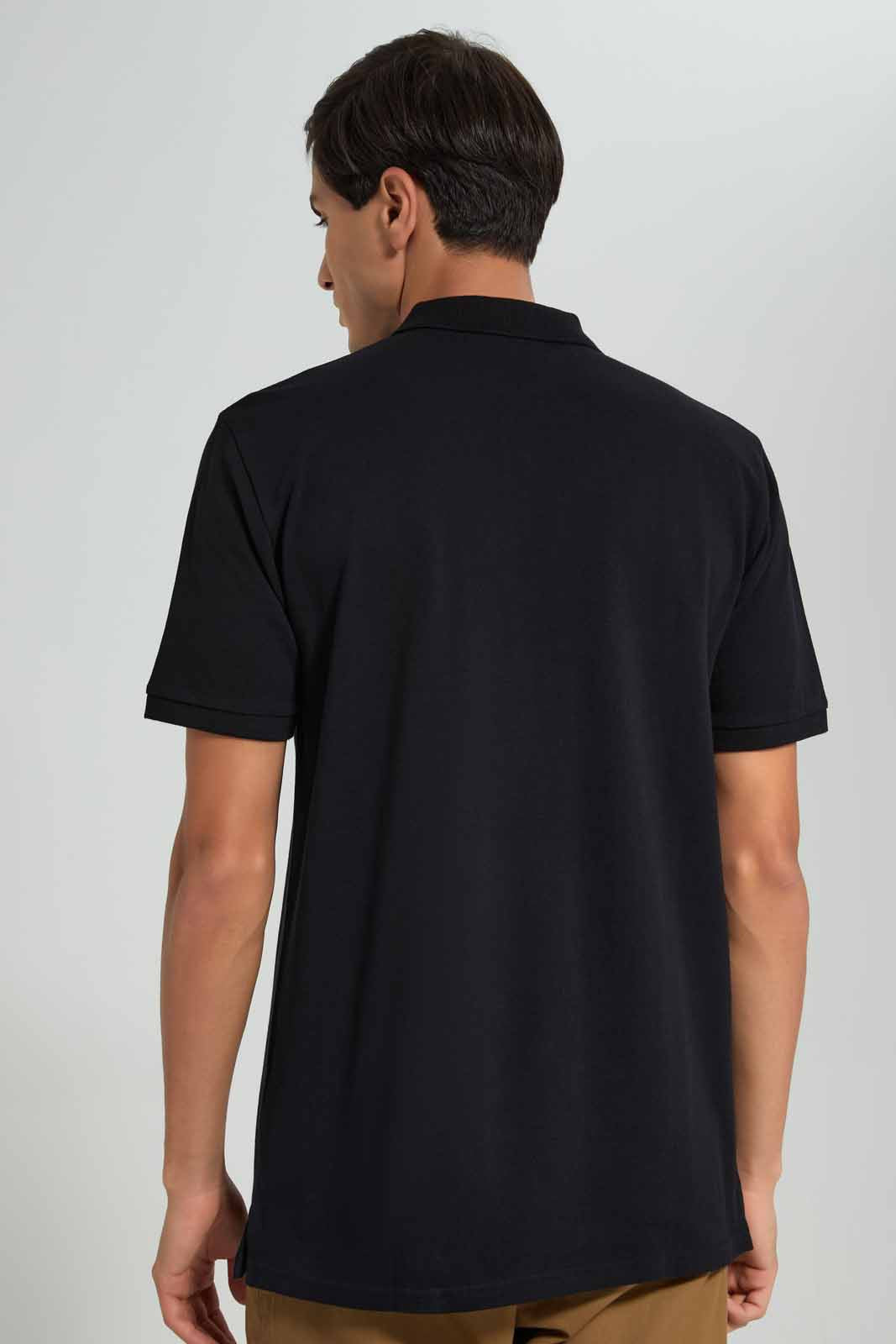 Redtag-Black-Zip-Placket-Polo-Shirt-Category:Polo-T-Shirts,-Colour:Black,-Deals:New-In,-Filter:Men's-Clothing,-Men-Polo-T-Shirts,-New-In-Men-APL,-Non-Sale,-Section:Men,-TBL,-W22A-Men's-