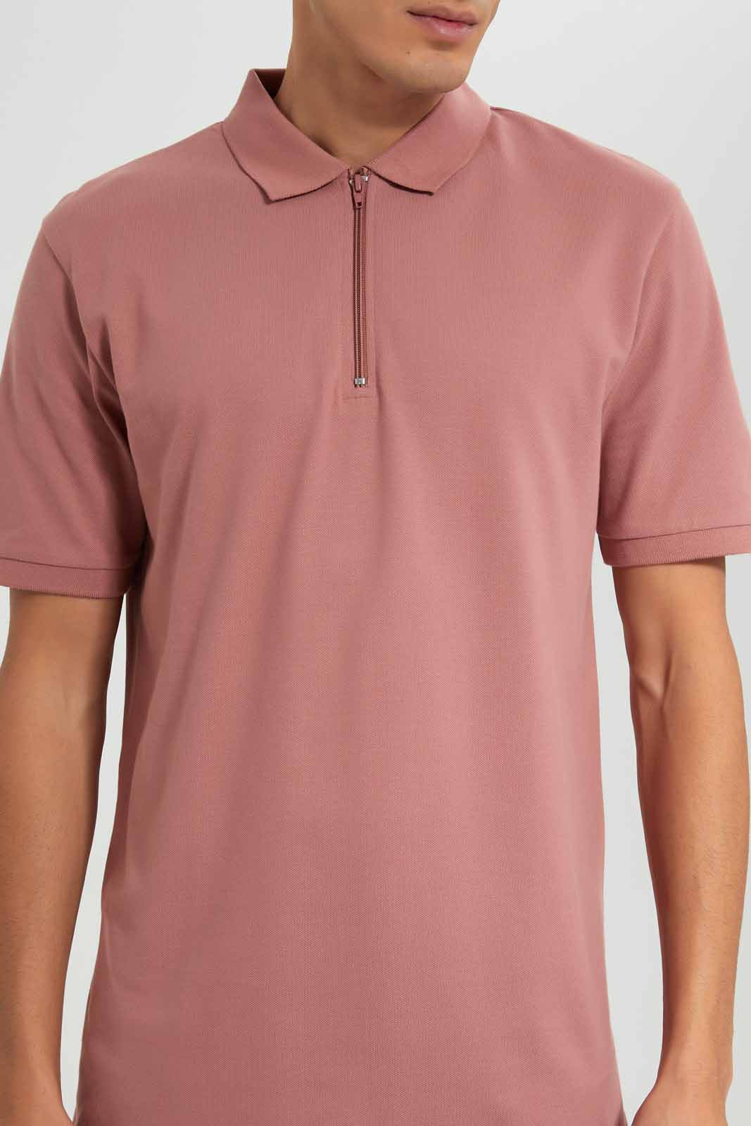 Redtag-Lilac-Zip-Placket-Polo-Shirt-Category:Polo-T-Shirts,-Colour:Lilac,-Deals:New-In,-Filter:Men's-Clothing,-Men-Polo-T-Shirts,-New-In-Men-APL,-Non-Sale,-Section:Men,-TBL,-W22A-Men's-