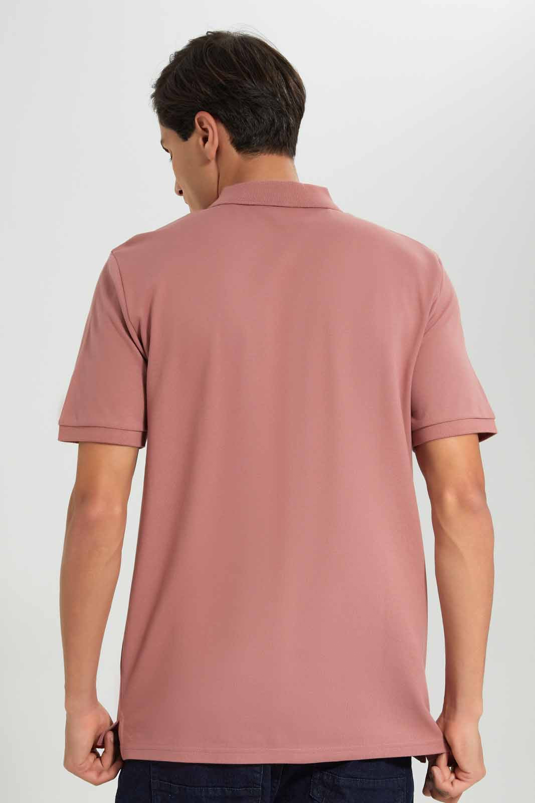 Redtag-Lilac-Zip-Placket-Polo-Shirt-Category:Polo-T-Shirts,-Colour:Lilac,-Deals:New-In,-Filter:Men's-Clothing,-Men-Polo-T-Shirts,-New-In-Men-APL,-Non-Sale,-Section:Men,-TBL,-W22A-Men's-